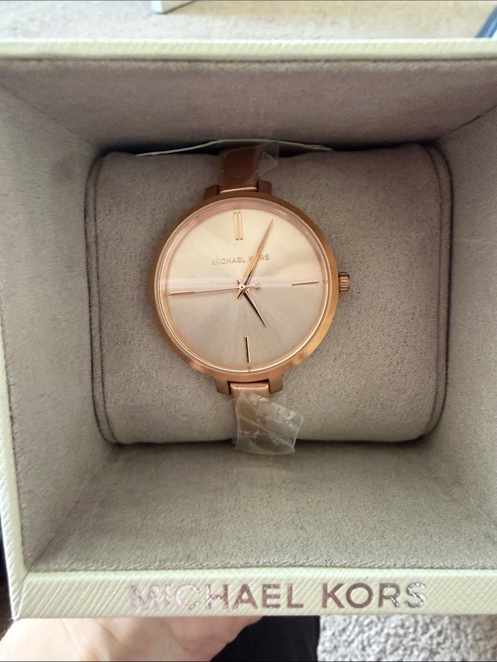 Michael Kors Women's Rose Gold Tone Slim Bracelet Watch